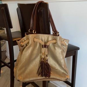 Michael Kors Gold Marina Gathered Tote